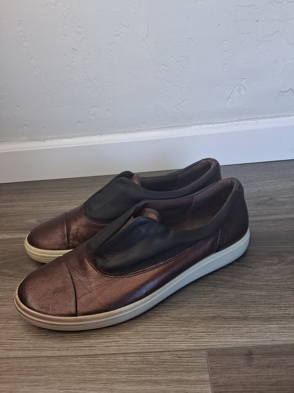 ECCO Soft 7 Slip-On Sneakers Women's US 10 Brown Leather Comfort Casual Shoe - Picture 3 of 11
